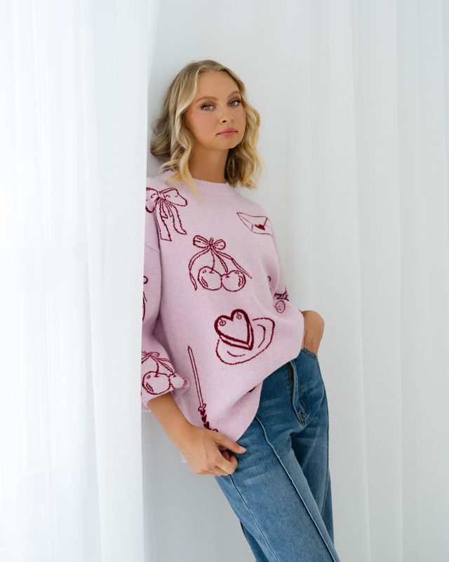 Love Note Knit (Pink and Red)