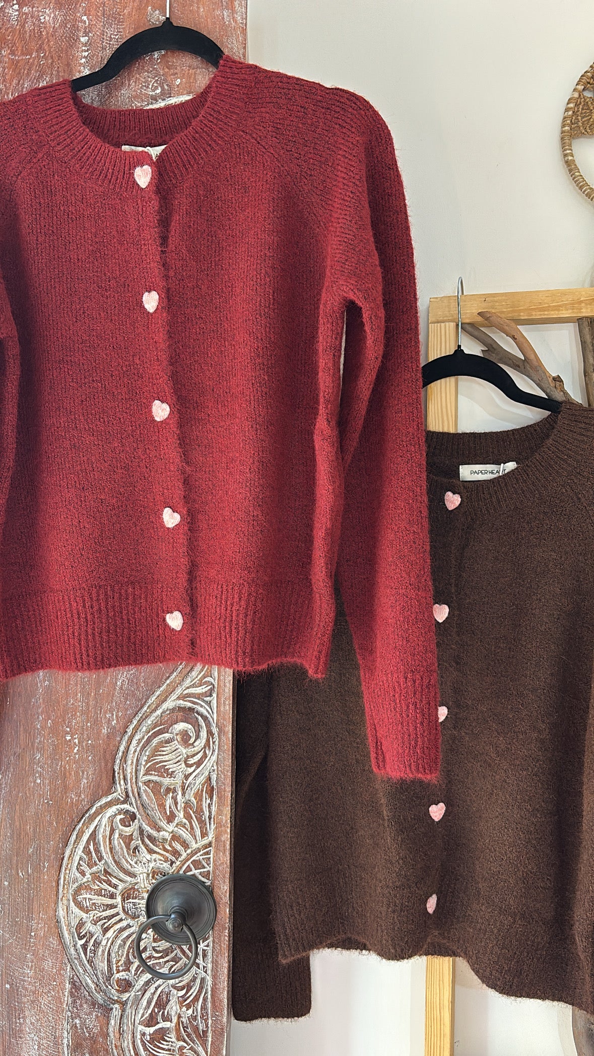 Teddy Knit Cardigan (Red)