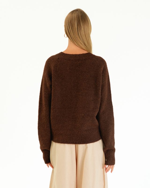 Teddy Knit Cardigan (Chocolate)