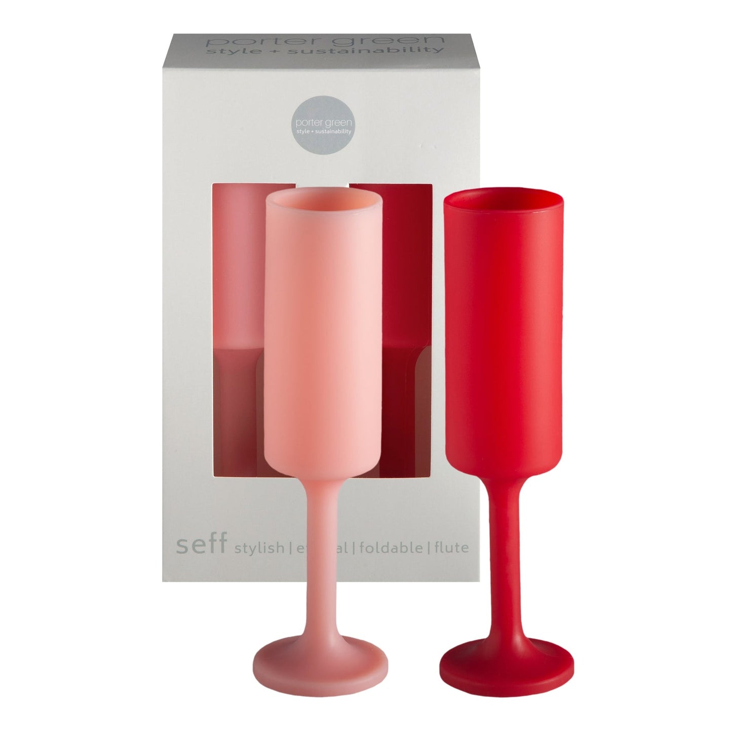 Silicone champagne flute-Cherry + Blush-Porter Green