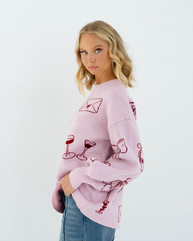 Love Note Knit (Pink and Red)