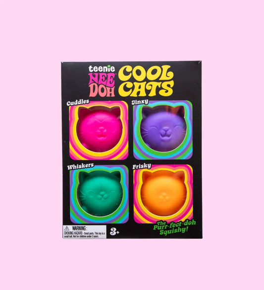 Nee Doh Teenie - Cool Kittens (4 Pack - Cuddles, Jinxy, Whiskers, and Frisky)