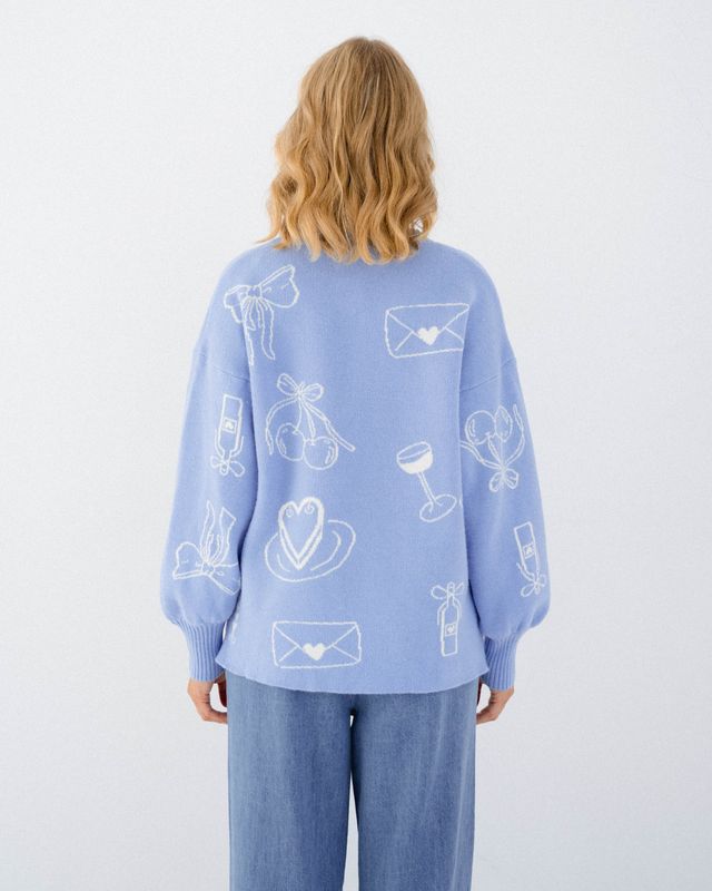 Love Note Knit (Blue and White)