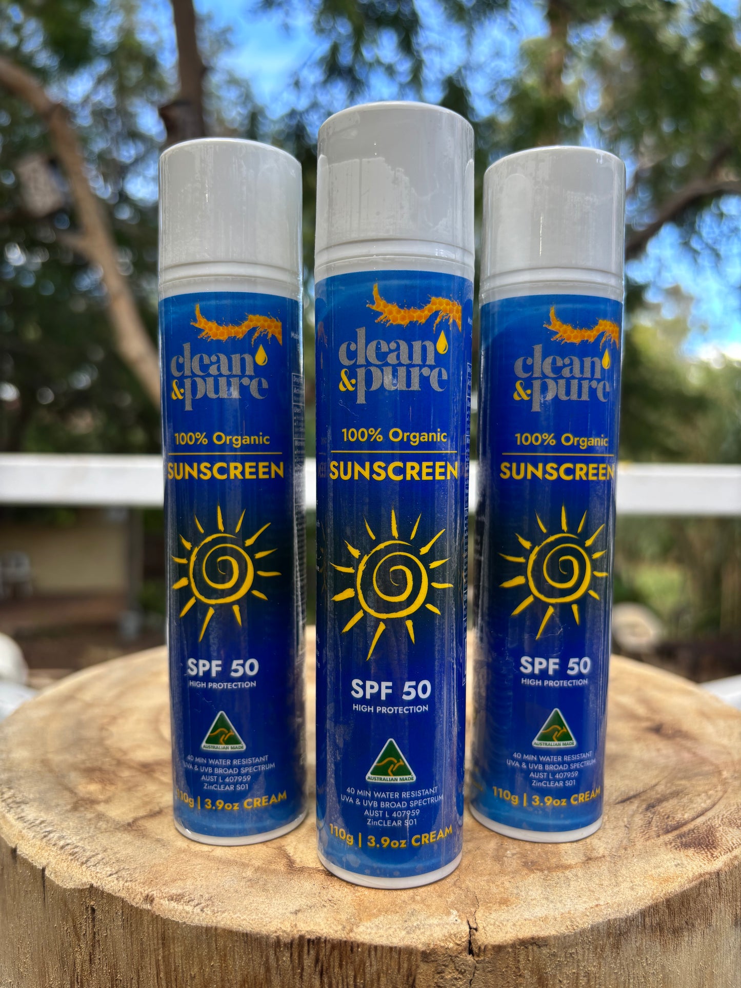 Clean & Pure 100% Organic Sunscreen with Hyaluronic Acid