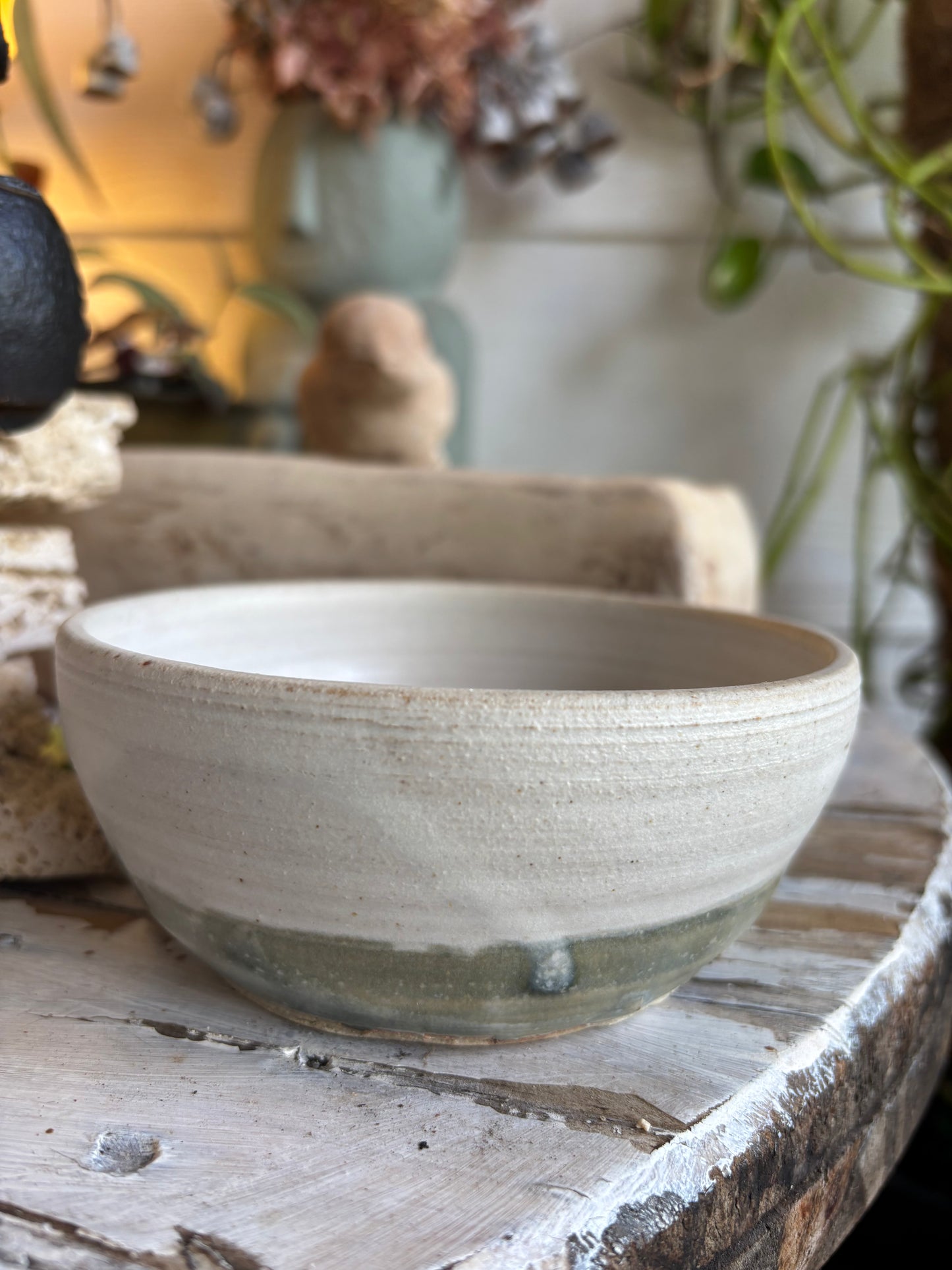 Sage and Cream Bowl - Pottery