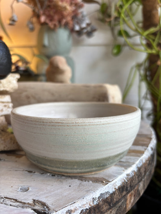 Sage and Cream Bowl - Pottery