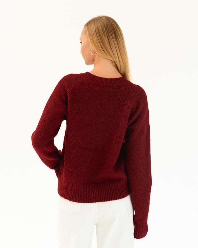 Teddy Knit Cardigan (Red)