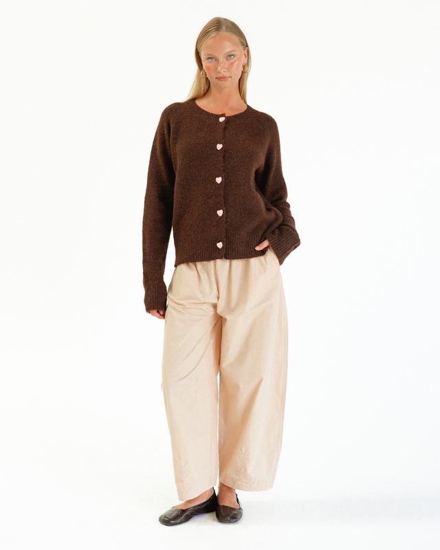 Teddy Knit Cardigan (Chocolate)